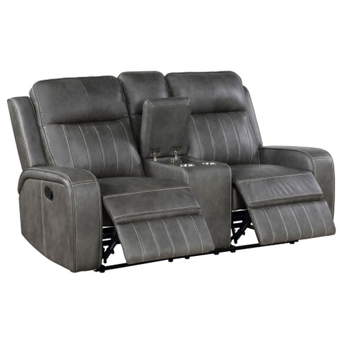 Forrest - Motion Reclining Loveseat With Console - Gray