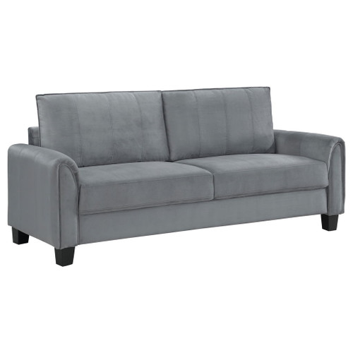 Dixon - Upholstered Sofa With Rounded Arms And Texture - Gray