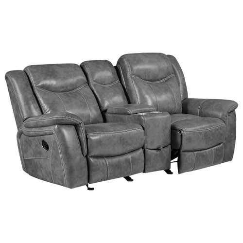 Carmen - Cool Motion Loveseat With Storage, With Reclining Function And Built In Storage - Gray