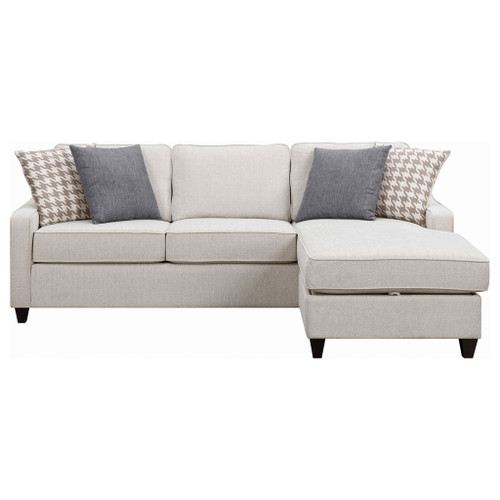 Isla - L-Shaped Sectional Sofa With Pillows - Beige