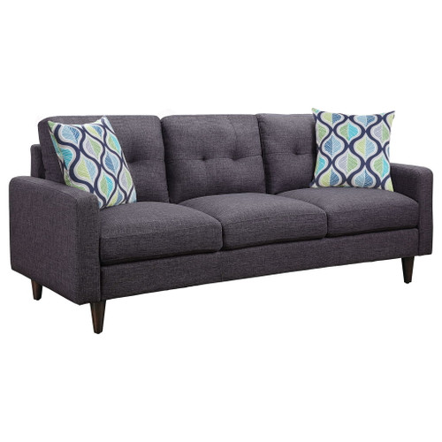 Montebello - Tufted Sofa With Track Arm Upholstered - Gray