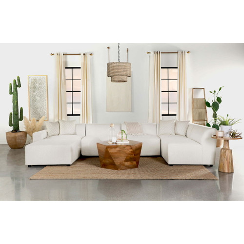 Marlowe - Tight Seat Corner Chair With Pillows - Ivory