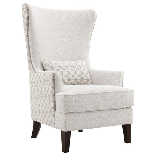 Lindstrom - Wingback Accent With Contoured Back - Ivory White