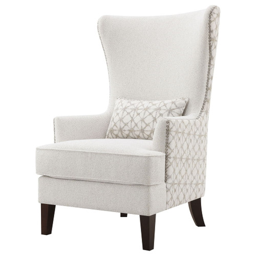Lindstrom - Wingback Accent With Contoured Back - Ivory White