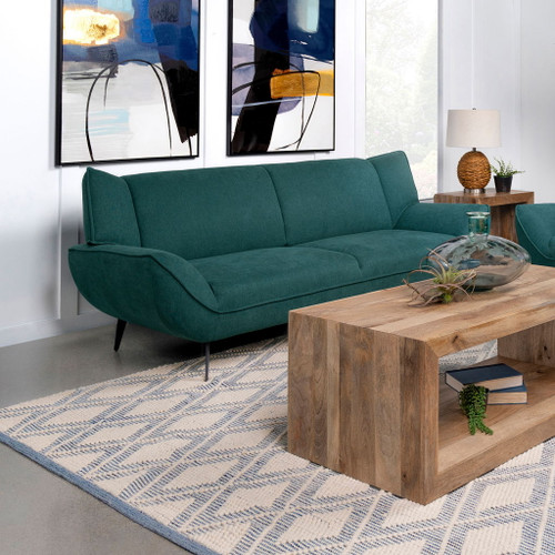 Logan - Flared Arm Sofa Sofa - Teal Blue