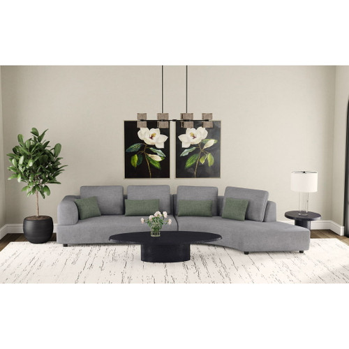 Lincoln - Upholstered Curved Sectional Sofa With Pillow Back Cushions - Gray