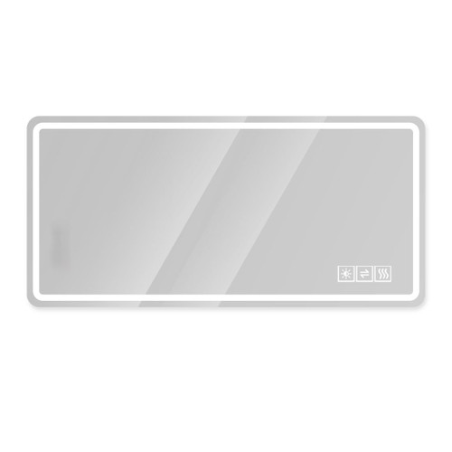 Frameless LED Bathroom Mirror Vanity With Anti Fog Front Lights - Silver