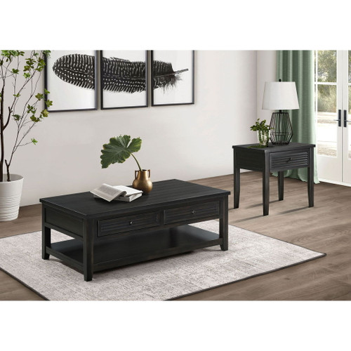 Sutter - 2 Piece Coffee And End Table Set - Dark Brown