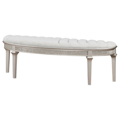 Colwood - Upholstered Curved With Channel Tufting And Slender Tapered Legs - Silver Gray