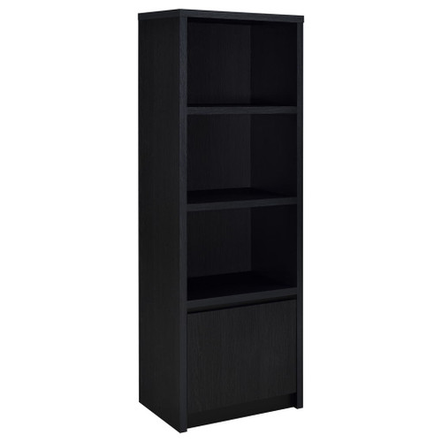 Sloat - 3 Shelf Media Tower With Cabinet Storage - Black