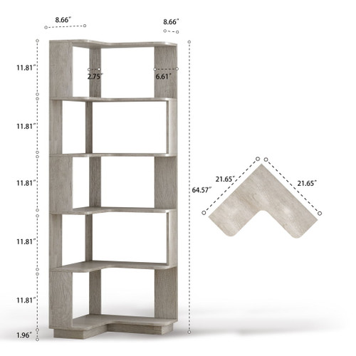 L-Shaped Corner Bookshelf