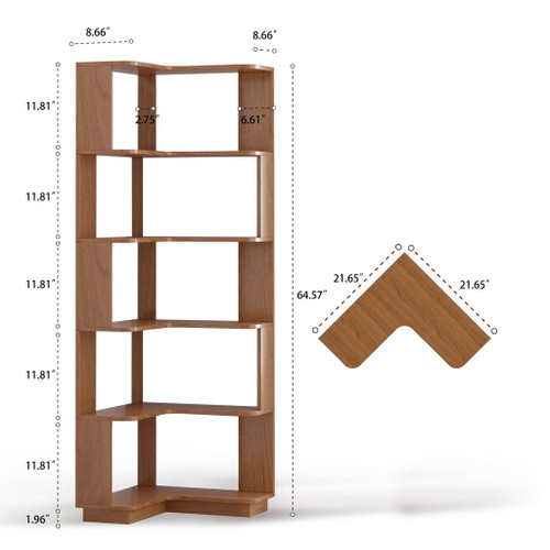L-Shaped Corner Bookshelf