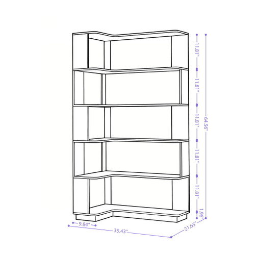 L-Shaped Corner Bookshelf