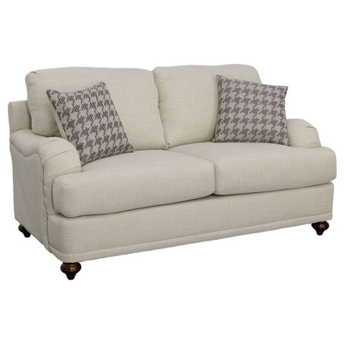 Brewster - Upholstered Loveseat With English Arms - Light Gray
