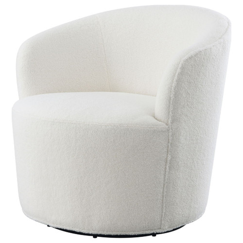 Tempest - Upholstered Barrel Back Swivel Chair - White