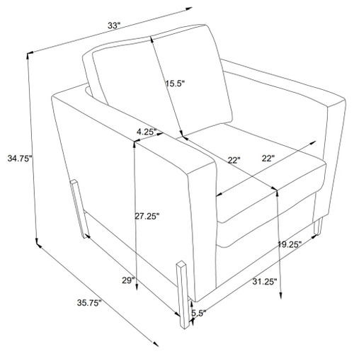 Schwan - Upholstered Track Arm Accent Chair - Oatmeal