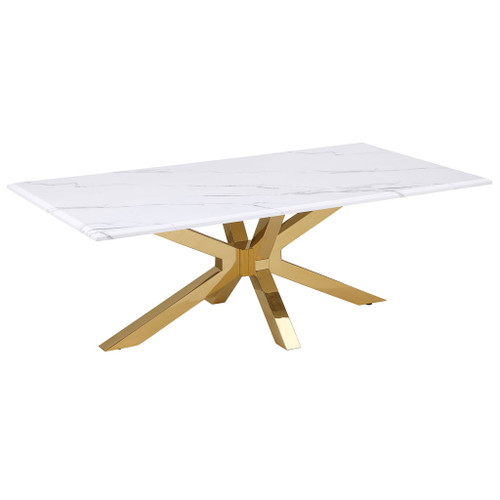 Maciel - Coffee Table With Accents - White Marble