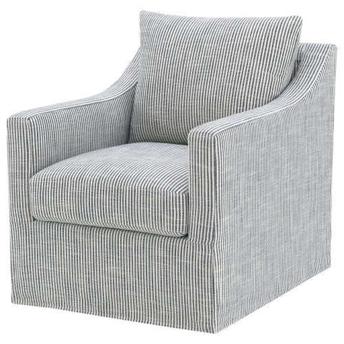 Merced - Upholstered Sloped Arm Accent Swivel Chair With 360 Degree Swivel Base - Gray