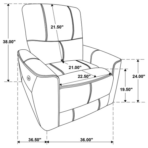 Dove Upholstered Power Recliner Chair With Smooth Power Recline And USB Charging - Gray