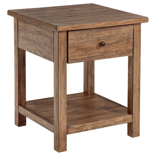 Castleton - 1 Drawer Wood End Table With Shelf