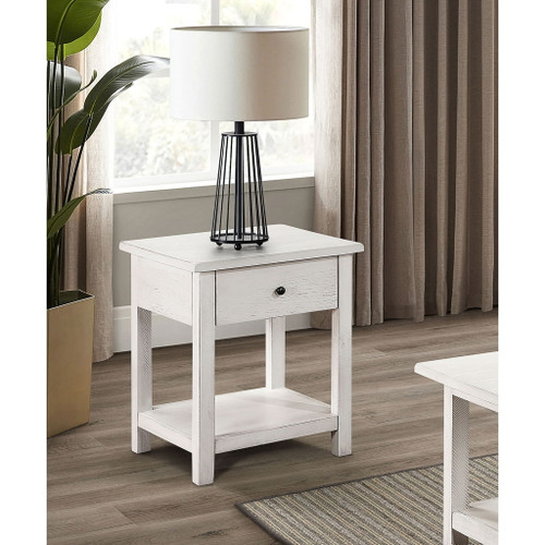 Castleton - 1 Drawer Wood End Table With Shelf