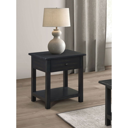 Castleton - 1 Drawer Wood End Table With Shelf