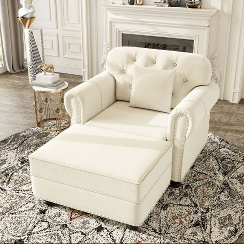 Sofa With Nailhead Trim And Rolled Armrests