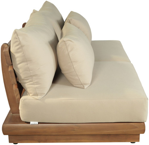 Mirella - 2 Piece Water Resistant Fabric 74" Upholstered Outdoor Patio Modular Armless Loveseat