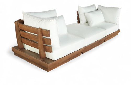 Mirella - 3 Piece Water Resistant Fabric Upholstered Outdoor Patio Modular Sofa