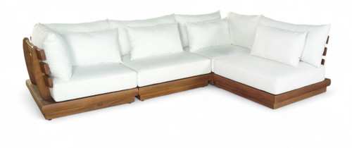 Mirella - 4 Piece Water Resistant Fabric Outdoor Patio Modular Sectional