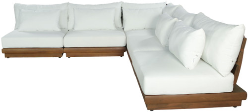 Mirella - 5 Piece Water Resistant Fabric Upholstered Outdoor Patio Modular Sectional