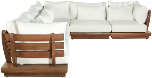 Mirella - 5 Piece Water Resistant Fabric Upholstered Outdoor Patio Modular Sectional