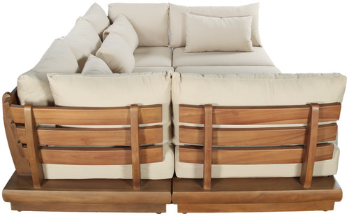 Mirella - 6 Piece Water Resistant Fabric Upholstered Outdoor Patio Modular Sectional