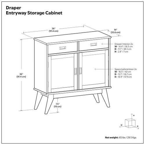 Draper - Entryway Storage Cabinet - Brown