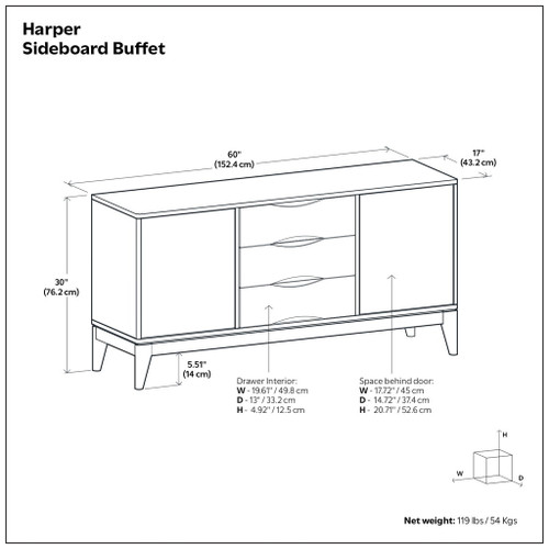 Harper - Sideboard Buffet - Brown