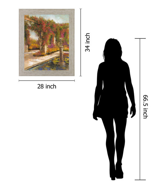 Veranda Blossom Retreat - 28" x 34" Framed Wall Art - Green