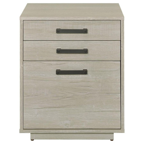 Loomis - 3-Drawer Home Office File Cabinet - Whitewashed Gray