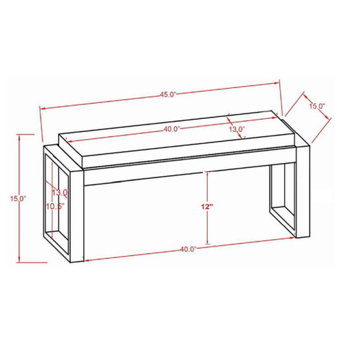 Aiden - Fabric Upholstered Accent Bench - Distressed White