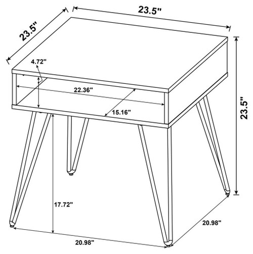 Fanning - Engineered Wood Side End Table - Golden Oak