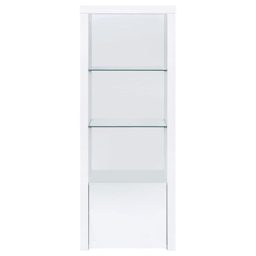 Jude - 3-Shelf Engineered Wood Media Tower - High Gloss White