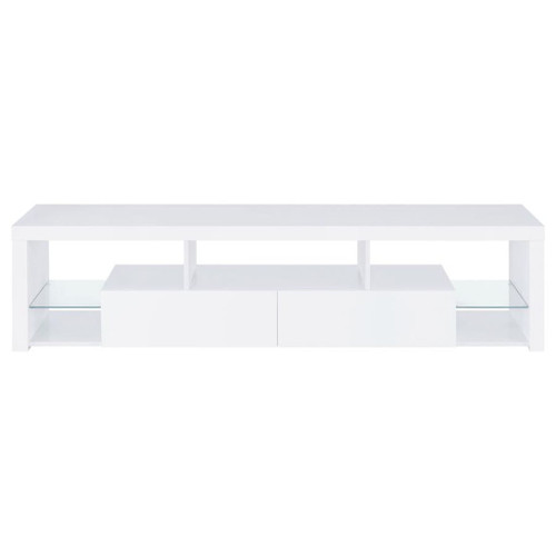 Jude - 2-Drawer Engineered Wood TV Stand - High Gloss White