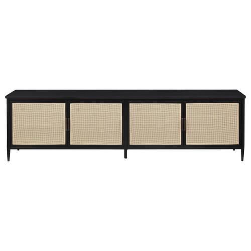 Amherst - 78" 4-Door Metal TV Stand Media Console - Black