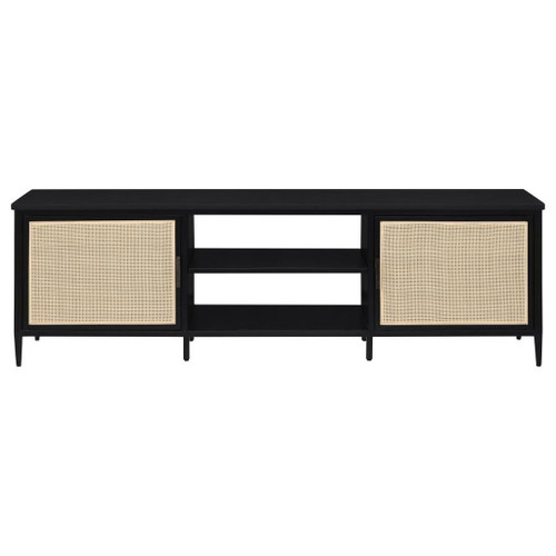 Amherst - 70" 2-Door Metal TV Stand Media Console - Black