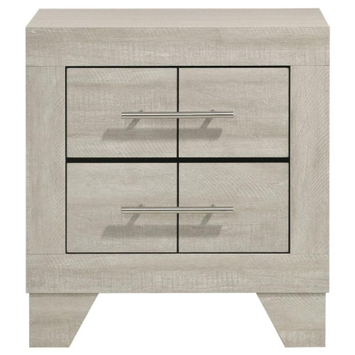 Trenton - 2-Drawer Nightstand Bedside Table - Rustic Cream