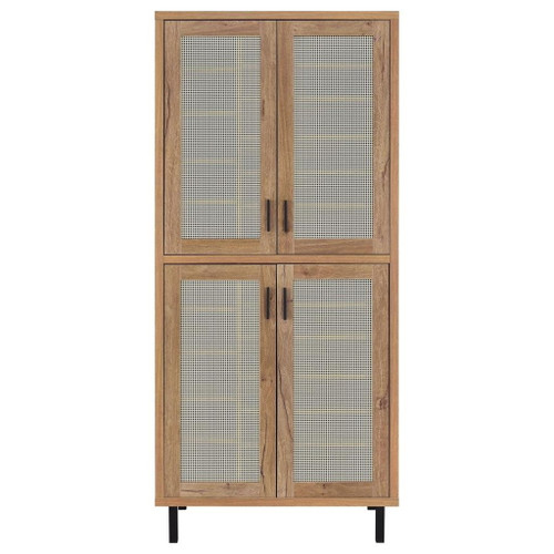Teller - 4-Door Tall Shoe Storage Cabinet - Natural Oak