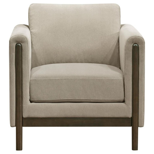 Islington - Fabric Upholstered Panel Arm Accent Chair - Taupe