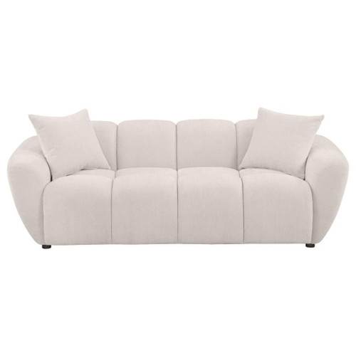 Destino - Chenille Upholstered Splayed Arm Sofa - Greige