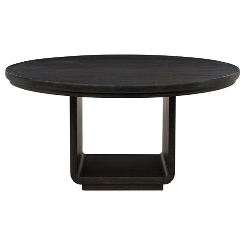 Leandro - 7 Piece Round Dining Table Set - Burnished Black