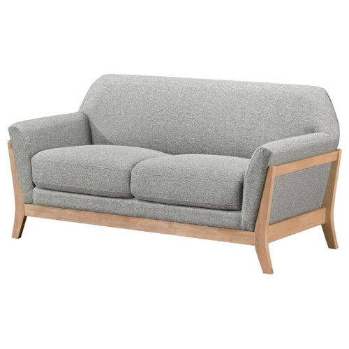 Vaughn - Fabric Upholstered Flared Arm Loveseat - Gray
