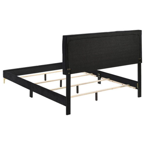 Kendall - Upholstered California King Panel Bed - Black